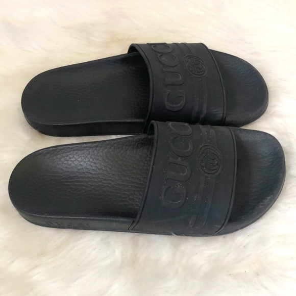 Gucci Black Rubber Slides sz38 w/C.O.A. main image 6